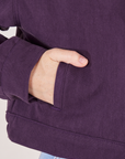 Ricky Jacket in Nebula Purple pocket close up. Hana has her hand in the pocket.