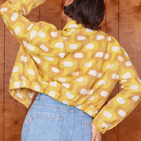 Back view of Jacquard Ricky Jacket in Yellow worn by Tiara