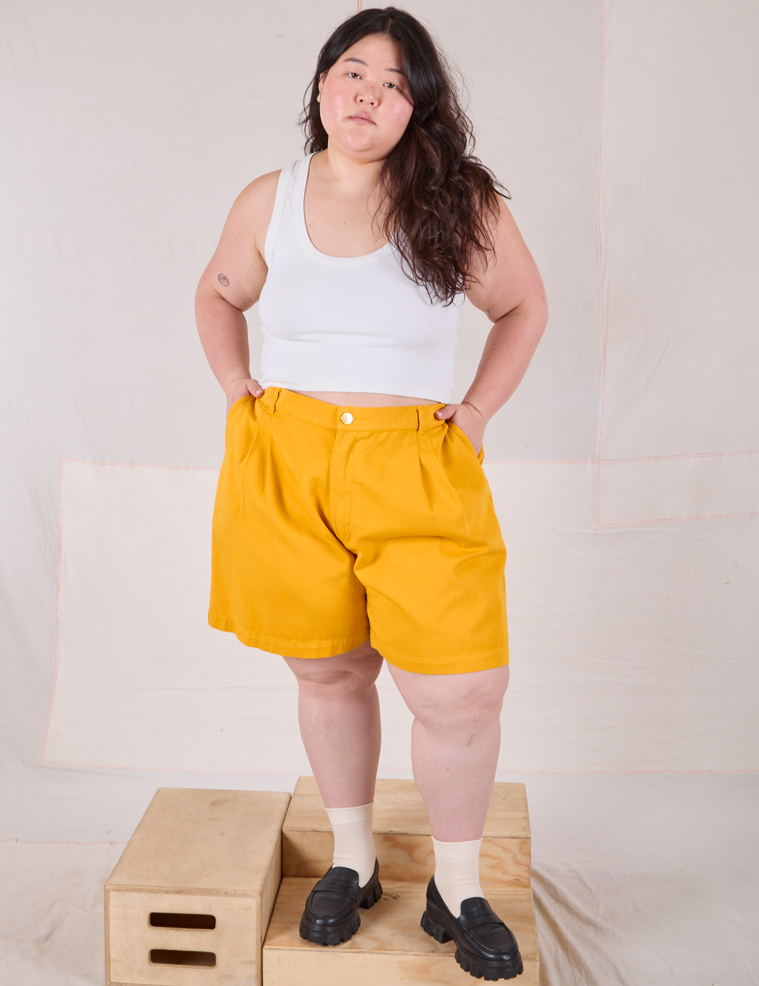 Trouser Shorts - Mustard Yellow