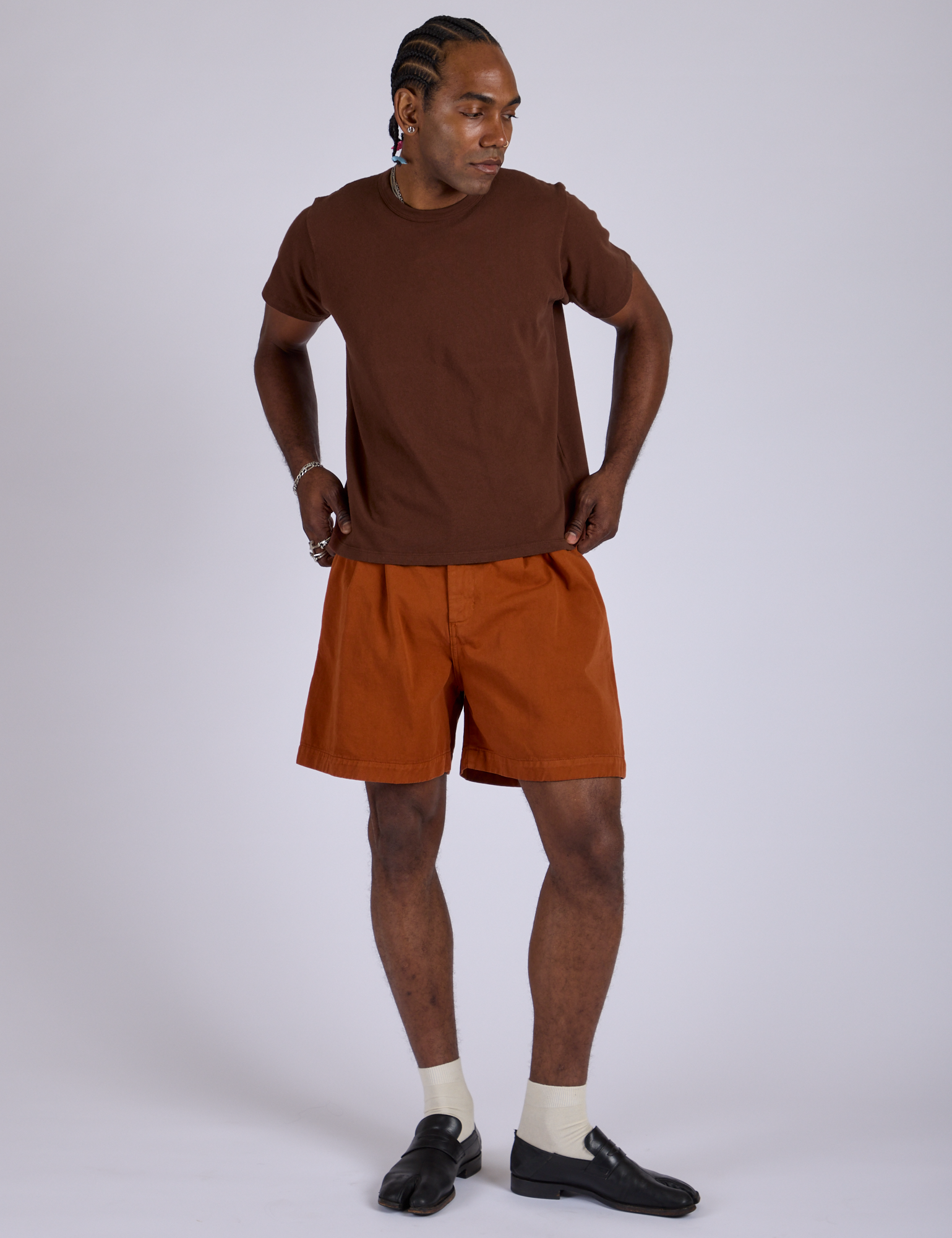 Pleated Trouser Shorts - Burnt Terracotta – BIG BUD PRESS
