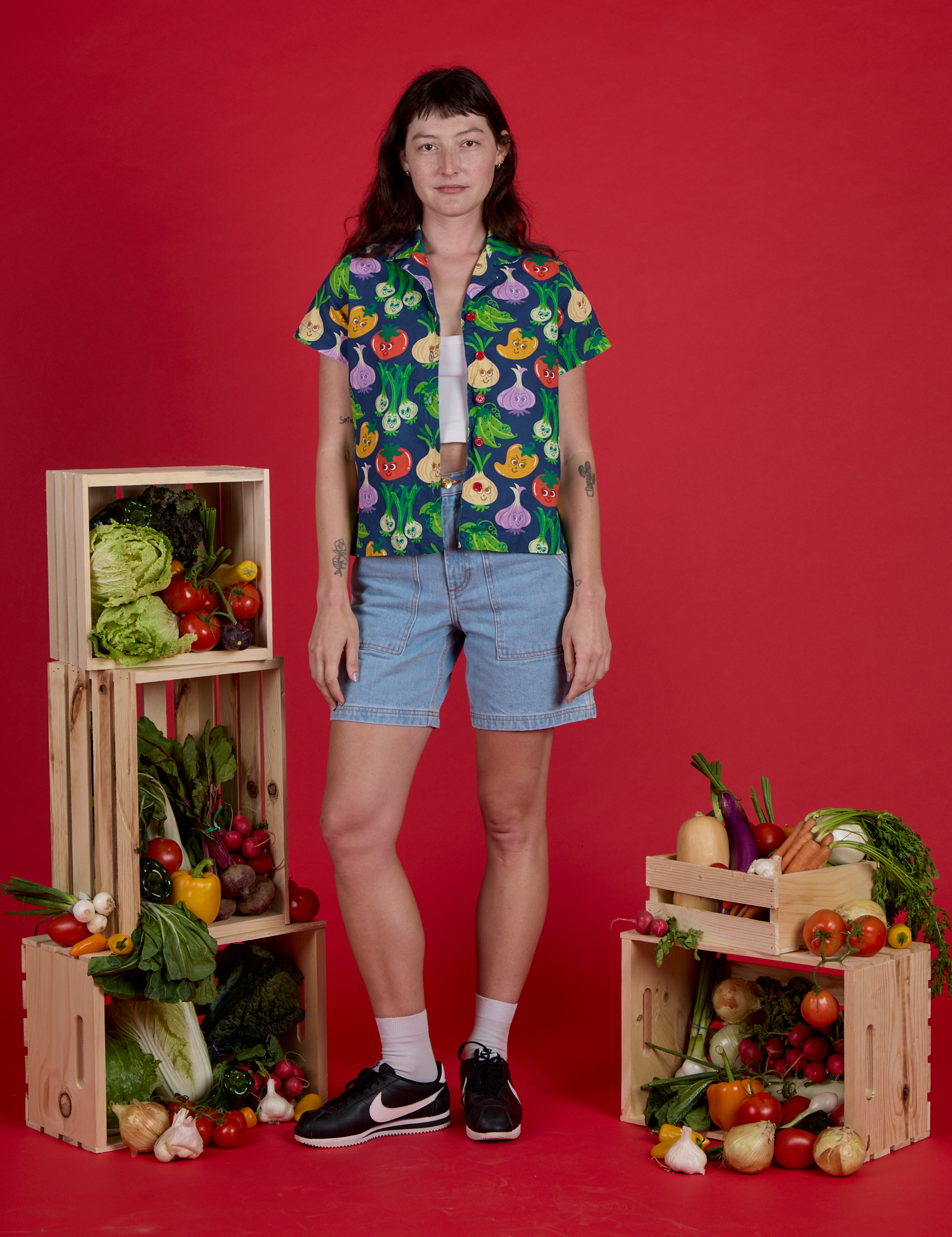 Veggie Village Pantry Button-Up