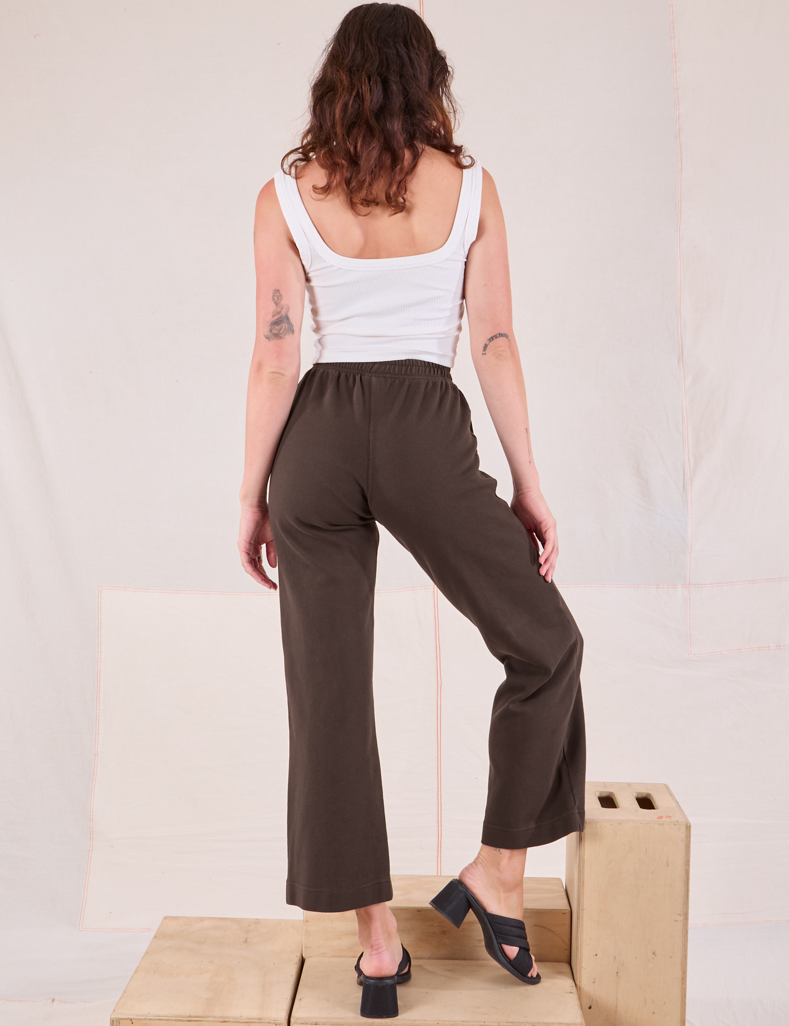 Easy Western Pants in Espresso Brown back view on Alex