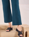 Easy Western Pants in Lagoon pant leg close up on Alex