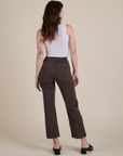 Work Pants in Espresso Brown back view on Alex