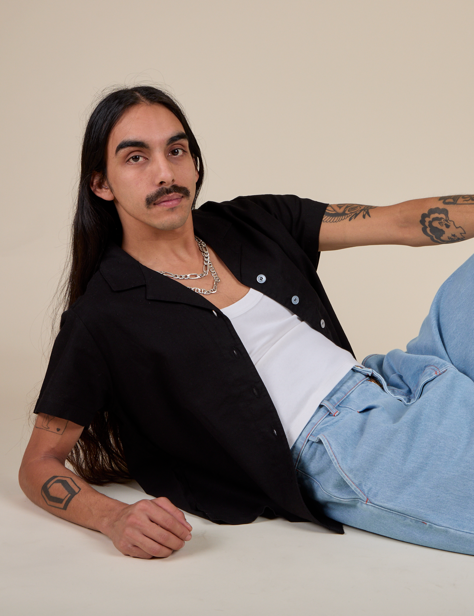 Pantry Button-Up in Basic Black on Anthony