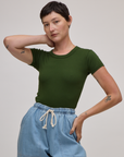 Baby Tee in Evergreen on Alex