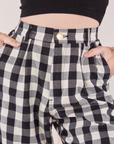 Wide Leg Trousers in Big Gingham front close up on Alex
