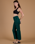 Black Stripe Work Pants - Hunter Green