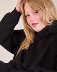 Oversized Hoodie in Basic Black close up on Juliet