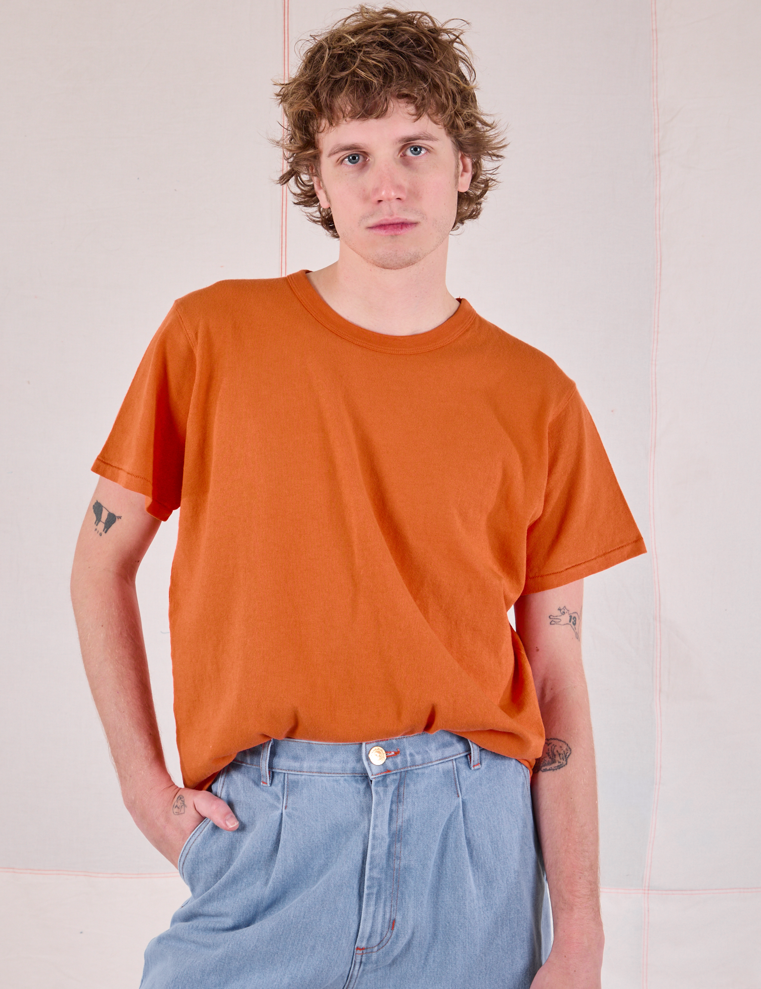 Burly Tee in Construction Orange on Quinn