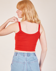 Cropped Cami in Mustang Red back view on Margaret