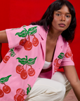 Cherry Pantry Button-Up worn by Kandia