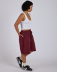 Drawstring Shorts - Red Wine