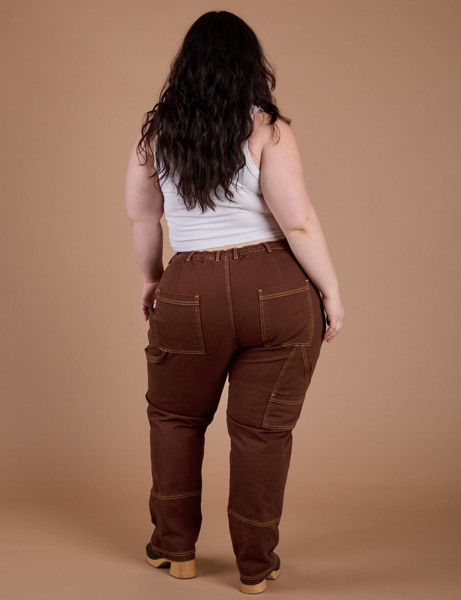 Carpenter Jeans in Fudgesicle Brown back view on Ashley