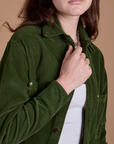 Cropped Corduroy Overshirt - Evergreen