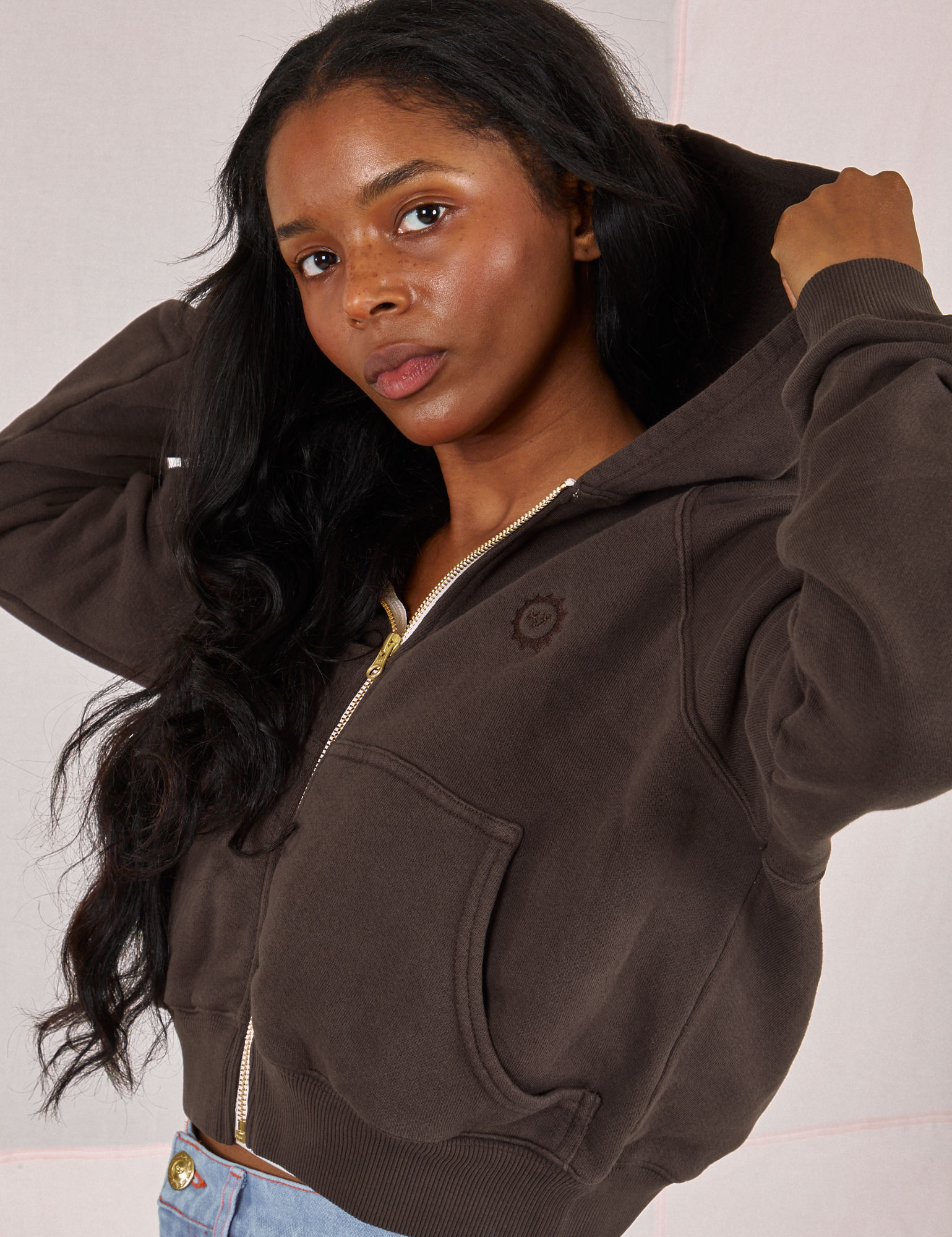 Cropped Zip Hoodie - Espresso Brown *FINAL SALE* – BIG BUD PRESS Cropped Zip Hoodie - Espresso Brown *FINAL SALE* – BIG BUD PRESS