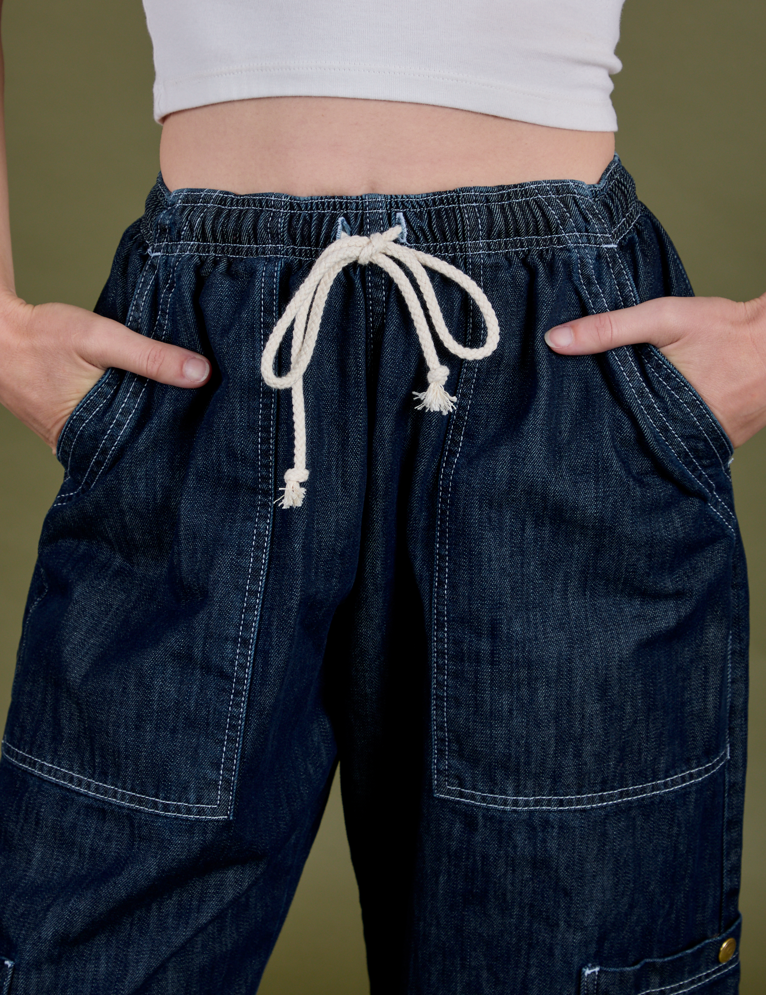 TRY-A-STYLE - Denim Drop Pocket Pants - Dark Wash *FINAL SALE*