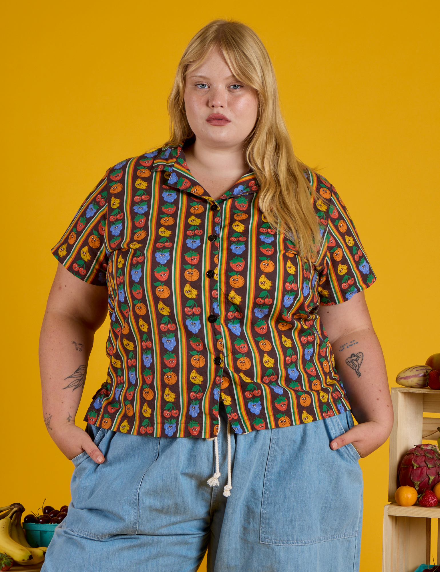 Fruit Fantasy Pantry Button-Up