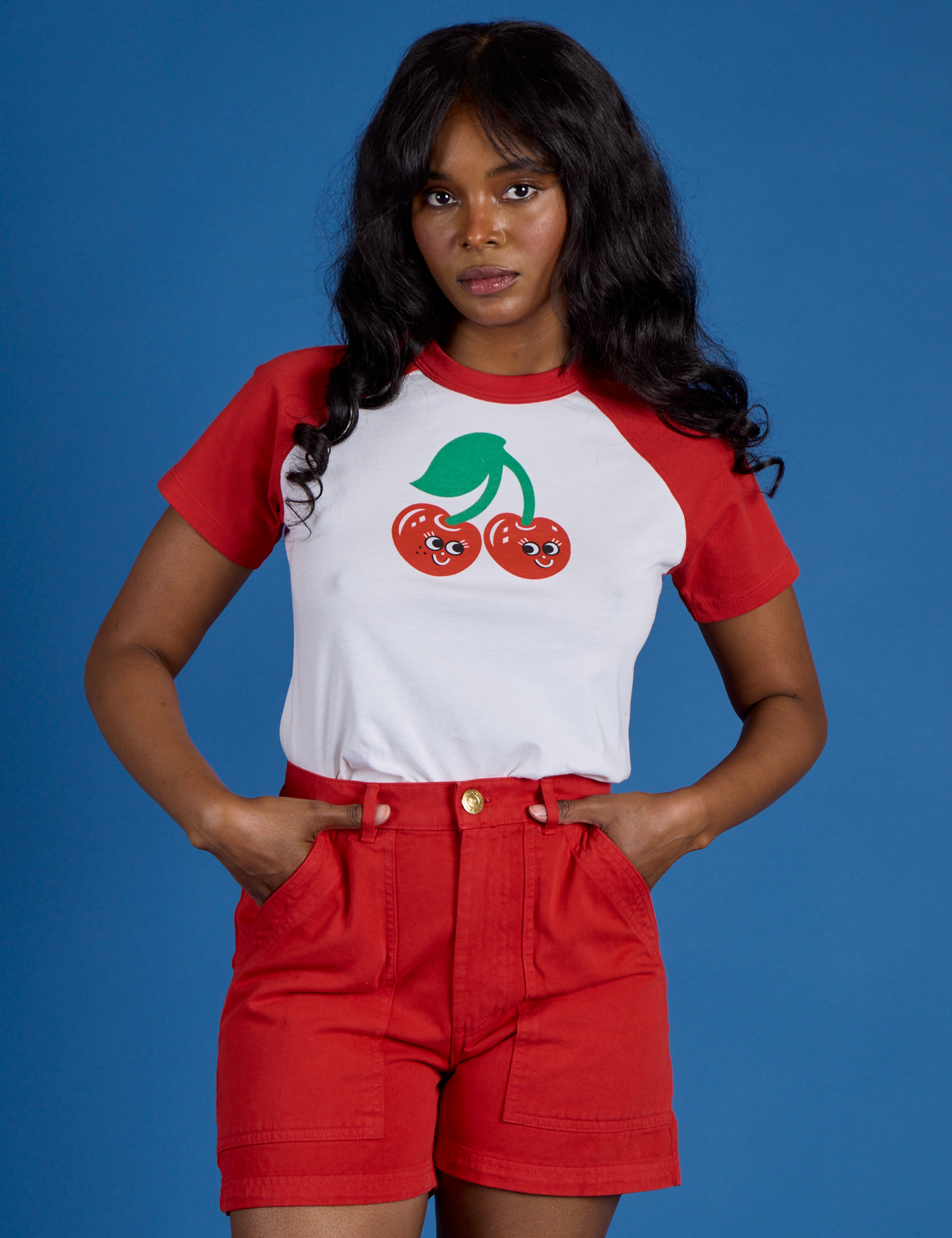 Produce Raglan Tee - Cherry