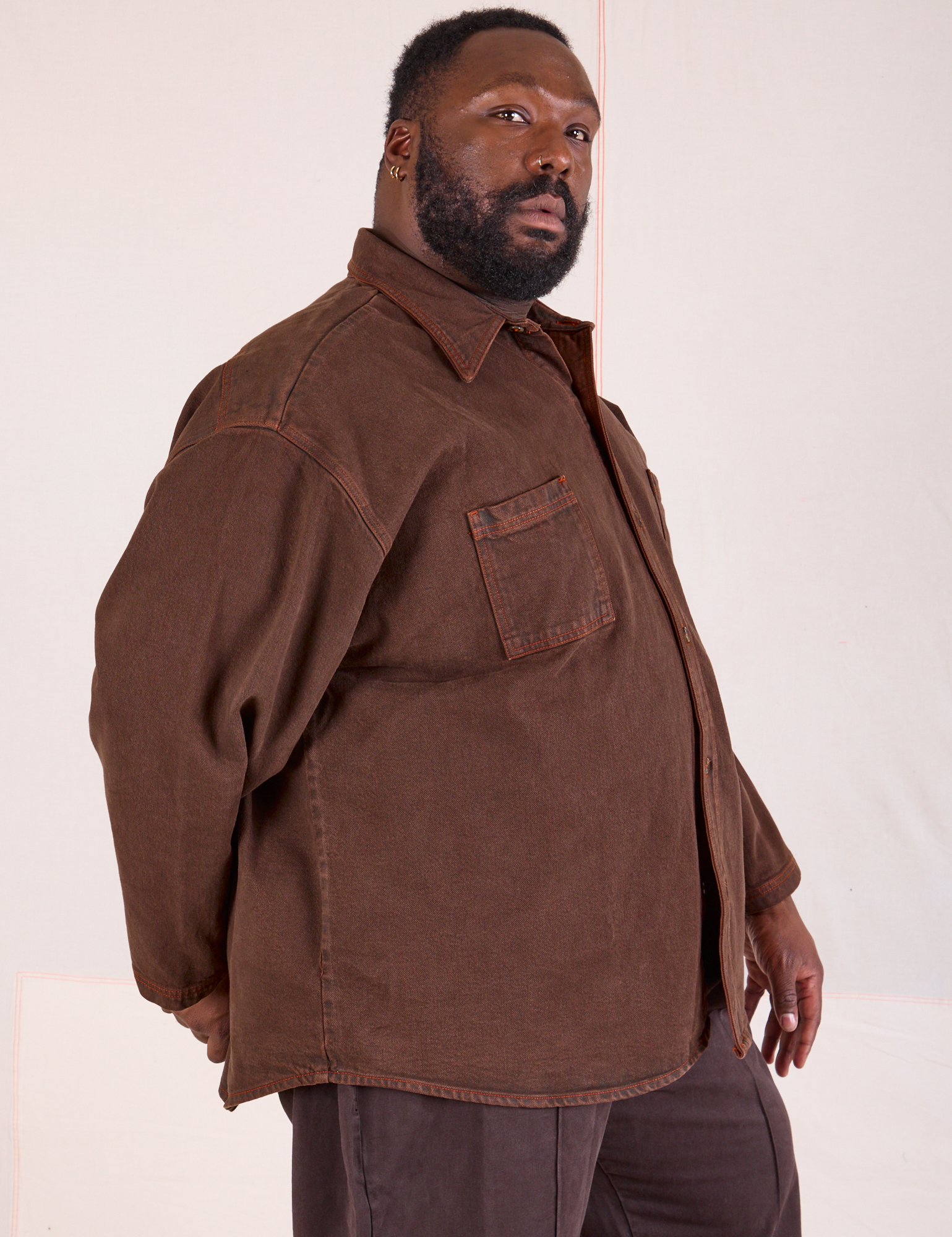 Overdyed Denim Overshirt - Fudge