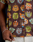Halloween Masks Pantry Button-Up front close up on Jerrod