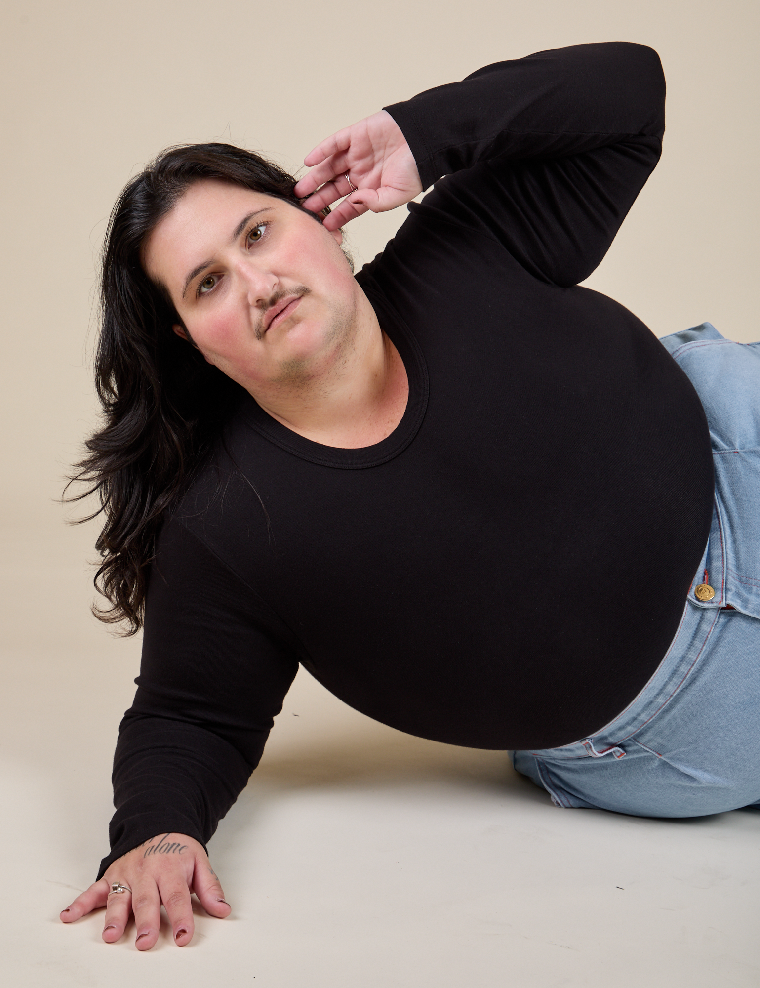 Long Sleeve Baby Tee - Basic Black