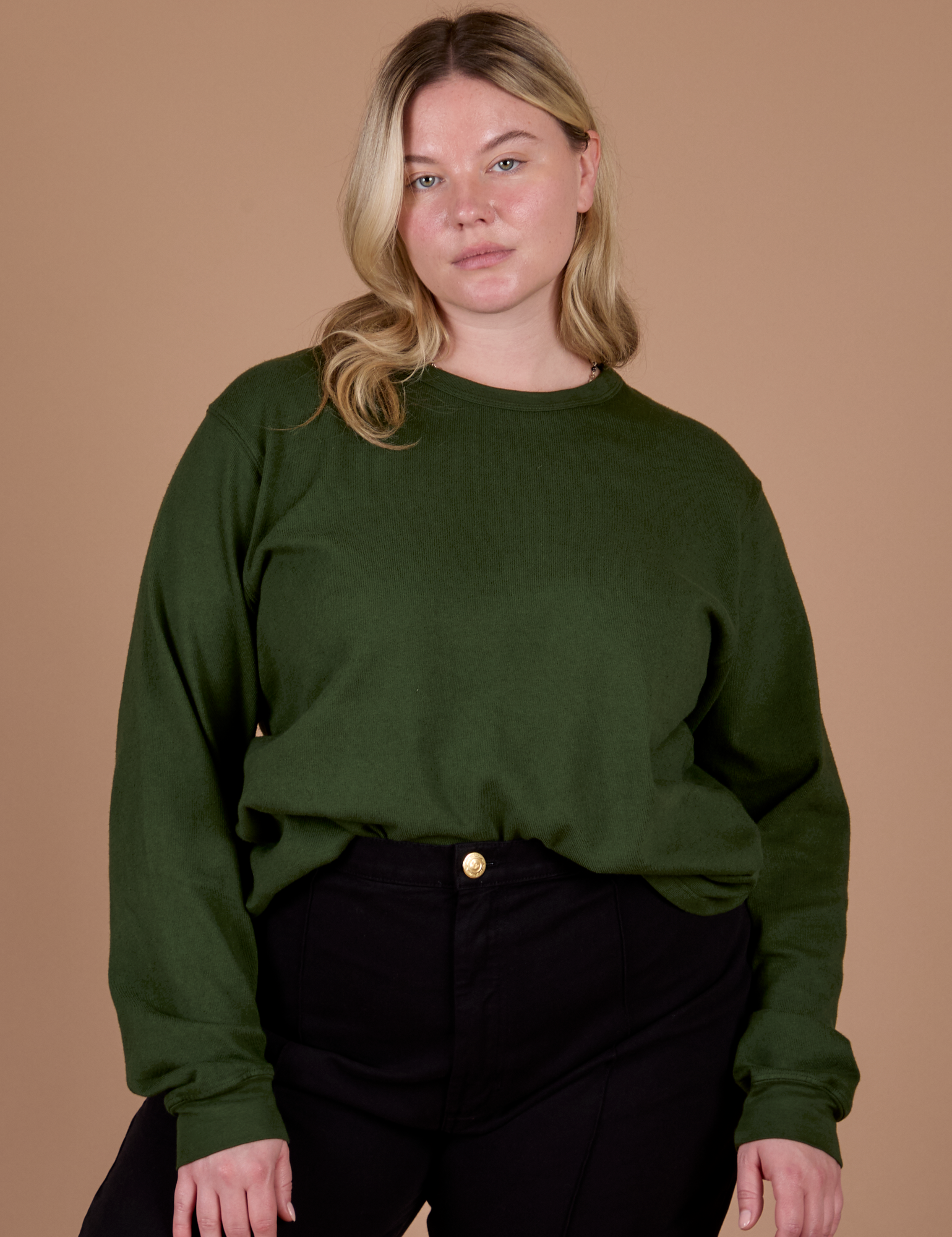 Long Sleeve Burly Tee in Evergreen on Lish