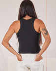 Racerback Tank in Basic Black back view on Anthony