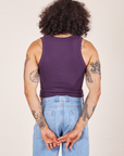 Back view of Cropped Tank Top in Nebula Purple worn by Jesse