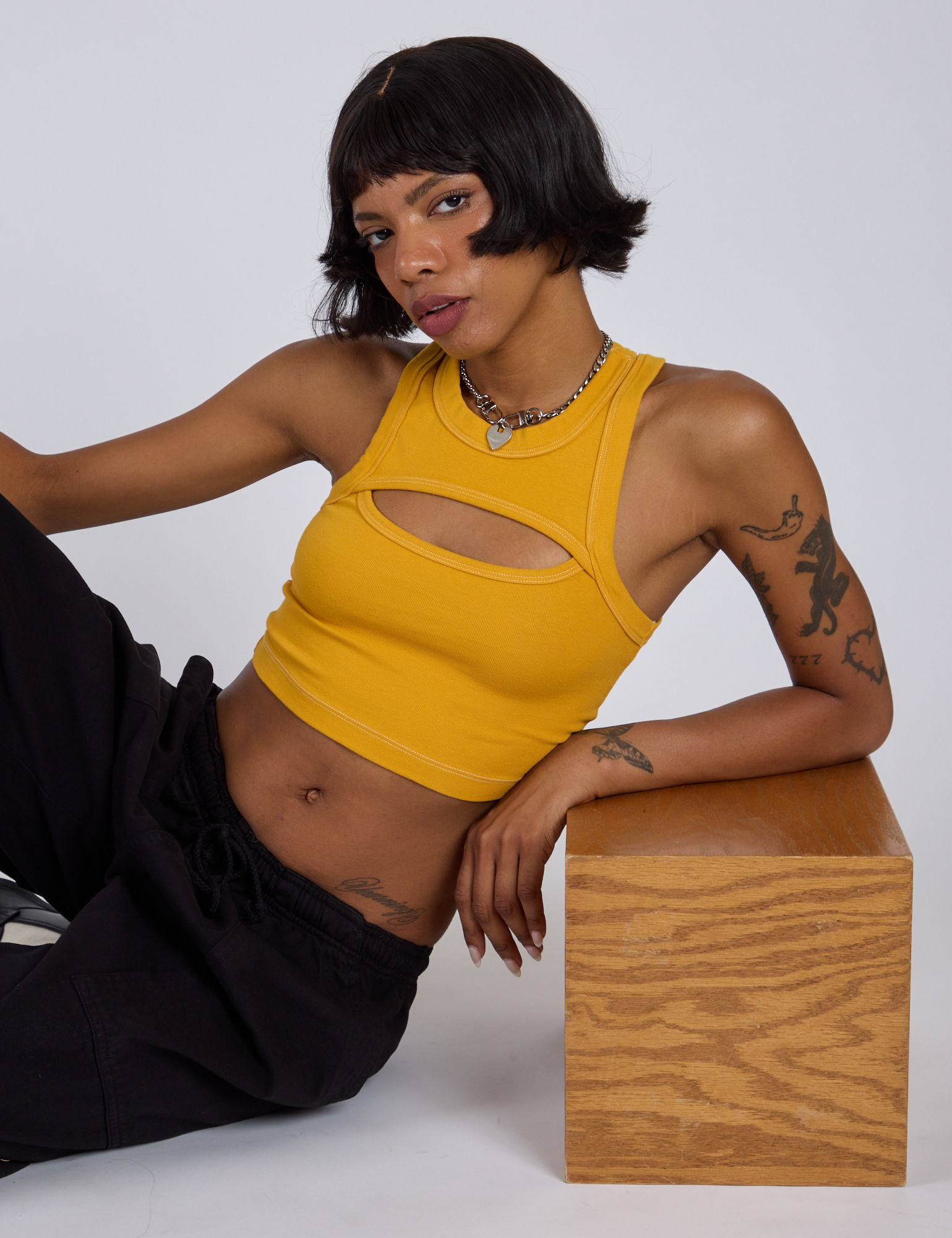 Porthole Tank - Mustard Yellow