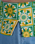 Spring Quilt Print Pantry Button-Up