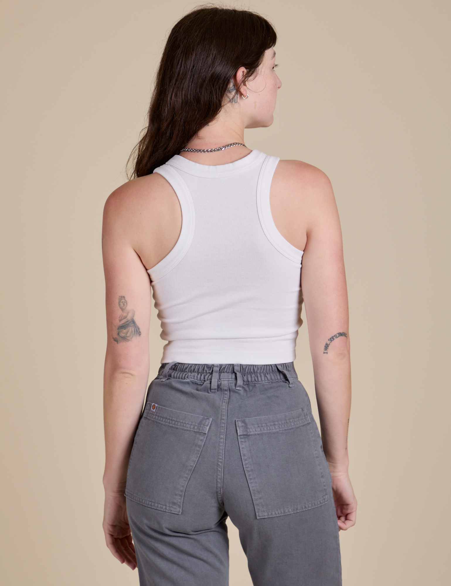 Racerback Tank - Vintage Tee White