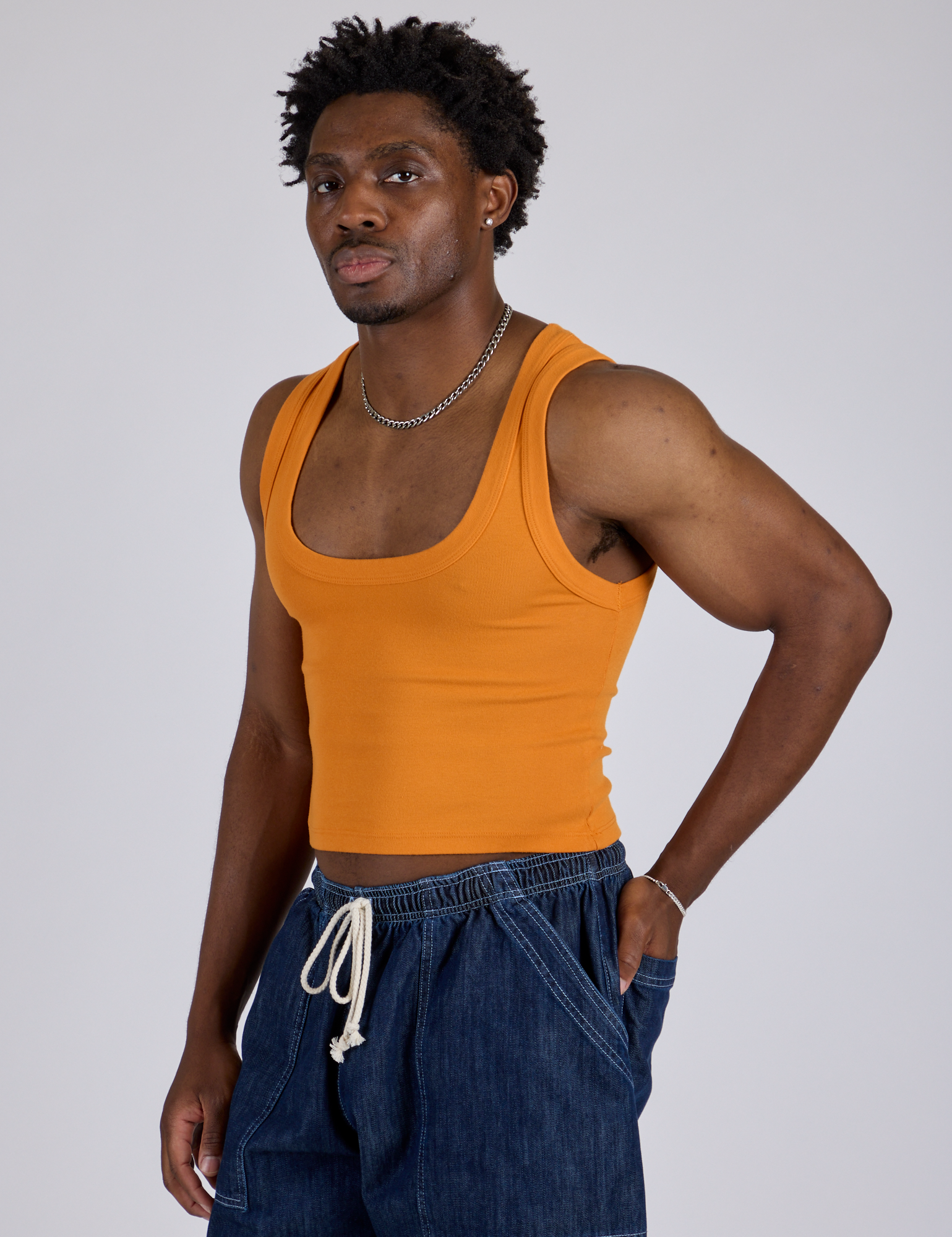Cropped Tank Top - Creamsicle Orange