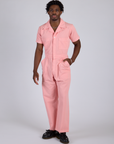 Short Sleeve Jumpsuit - Baby Pink
