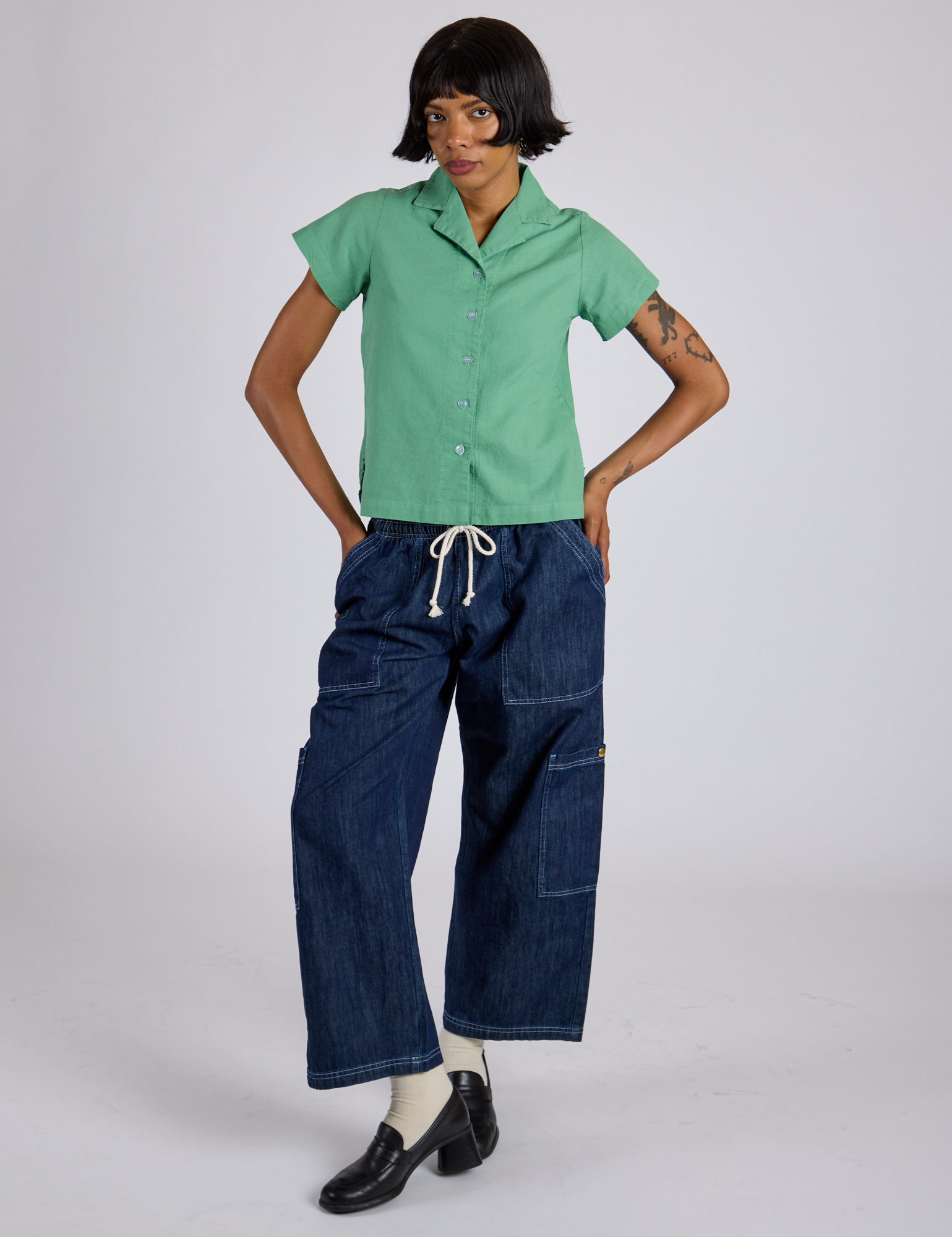 Pantry Button-Up - Seafoam Green