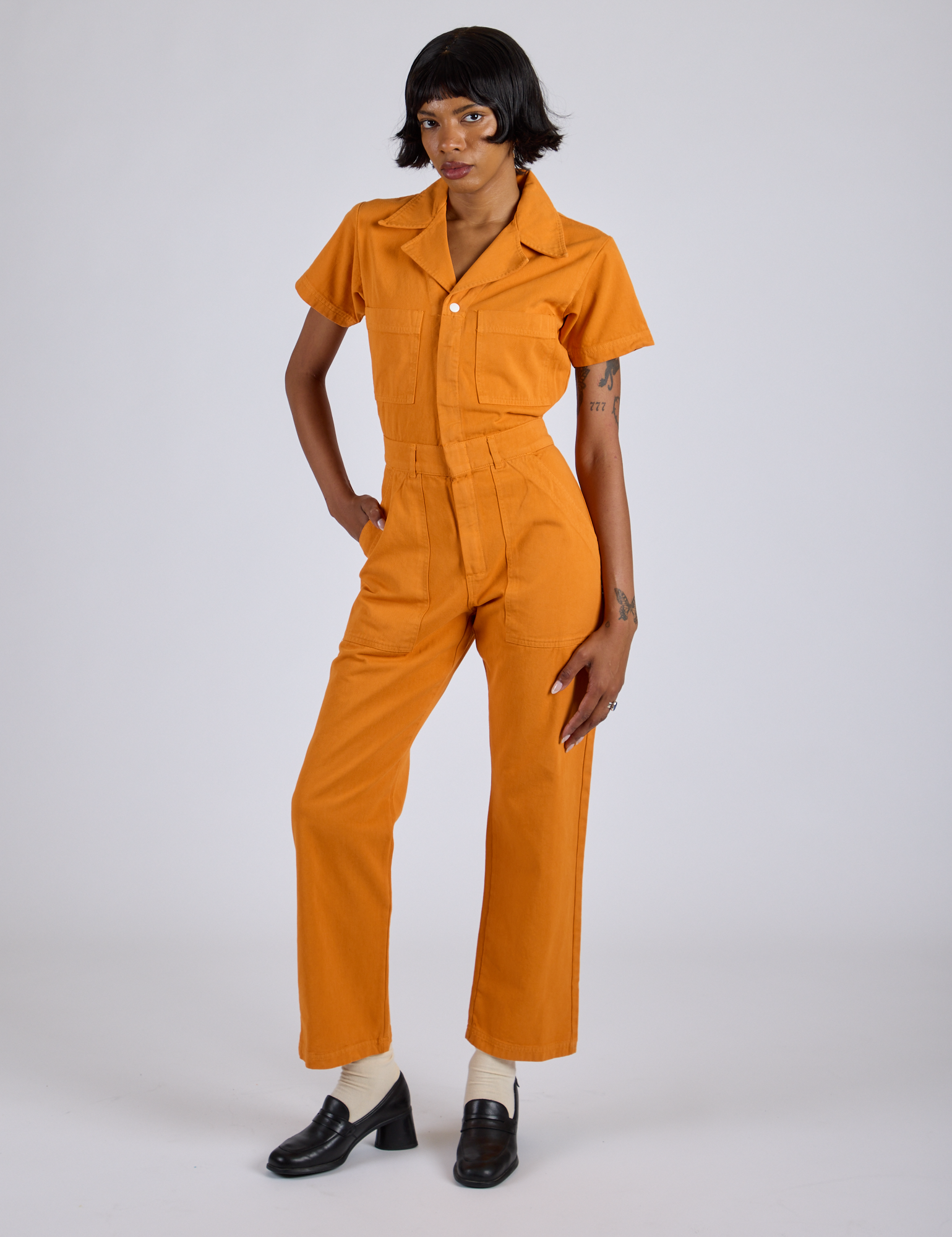 Short Sleeve Jumpsuit - Creamsicle Orange – BIG BUD PRESS