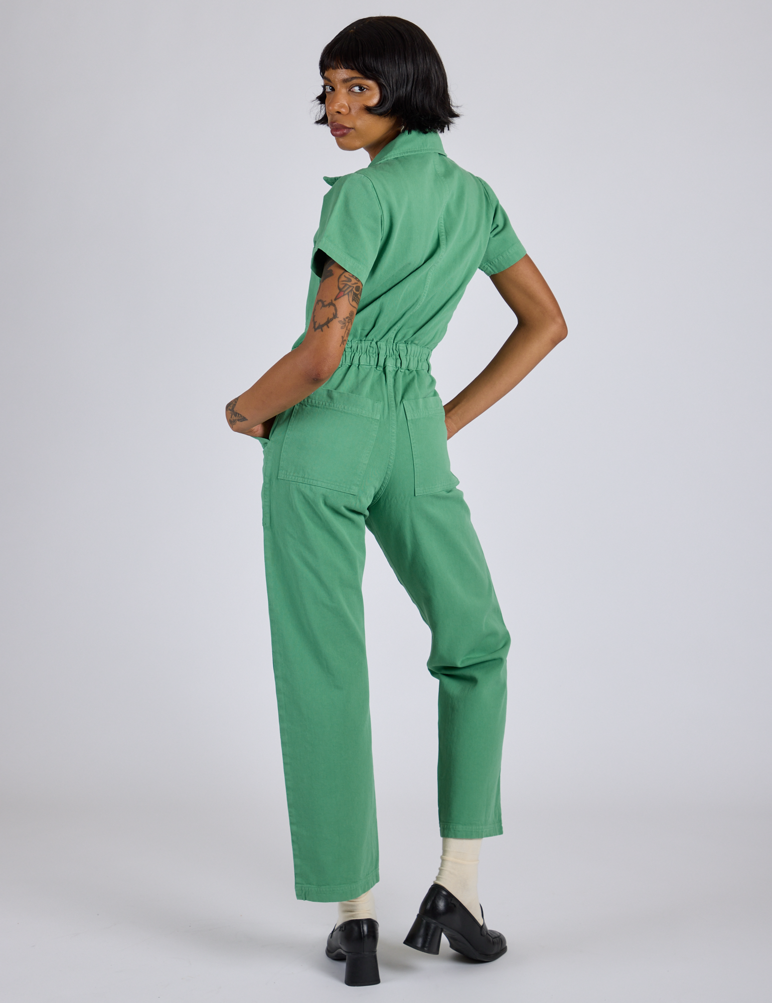 Short Sleeve Jumpsuit - Seafoam Green