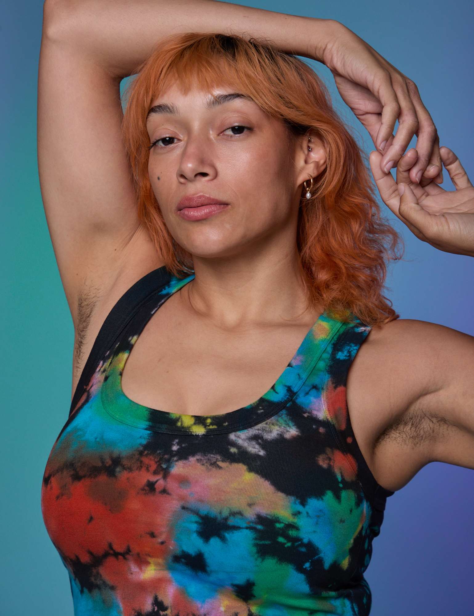 Rainbow Magic Waters Cropped Tank close up on Tiara
