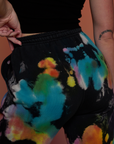 Tie Dyed Wide Leg Sweat Pants back view close up on Alex