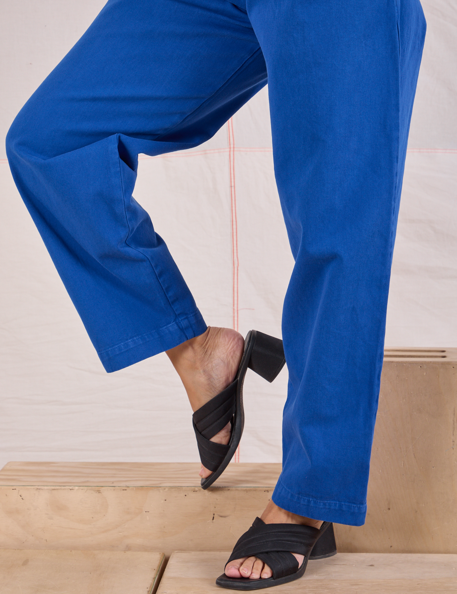 Heavyweight Trousers in Royal Blue pant leg close up on Tiara