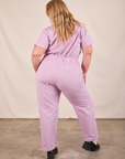 Short Sleeve Jumpsuit in Lilac back view on Juliet