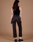 Black Stripe Work Pants - Espresso Brown