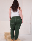 Carpenter Jeans in Swamp Green back view on Ashley