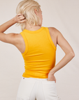 Back view of Tank Top in Sunshine Yellow on Madeline