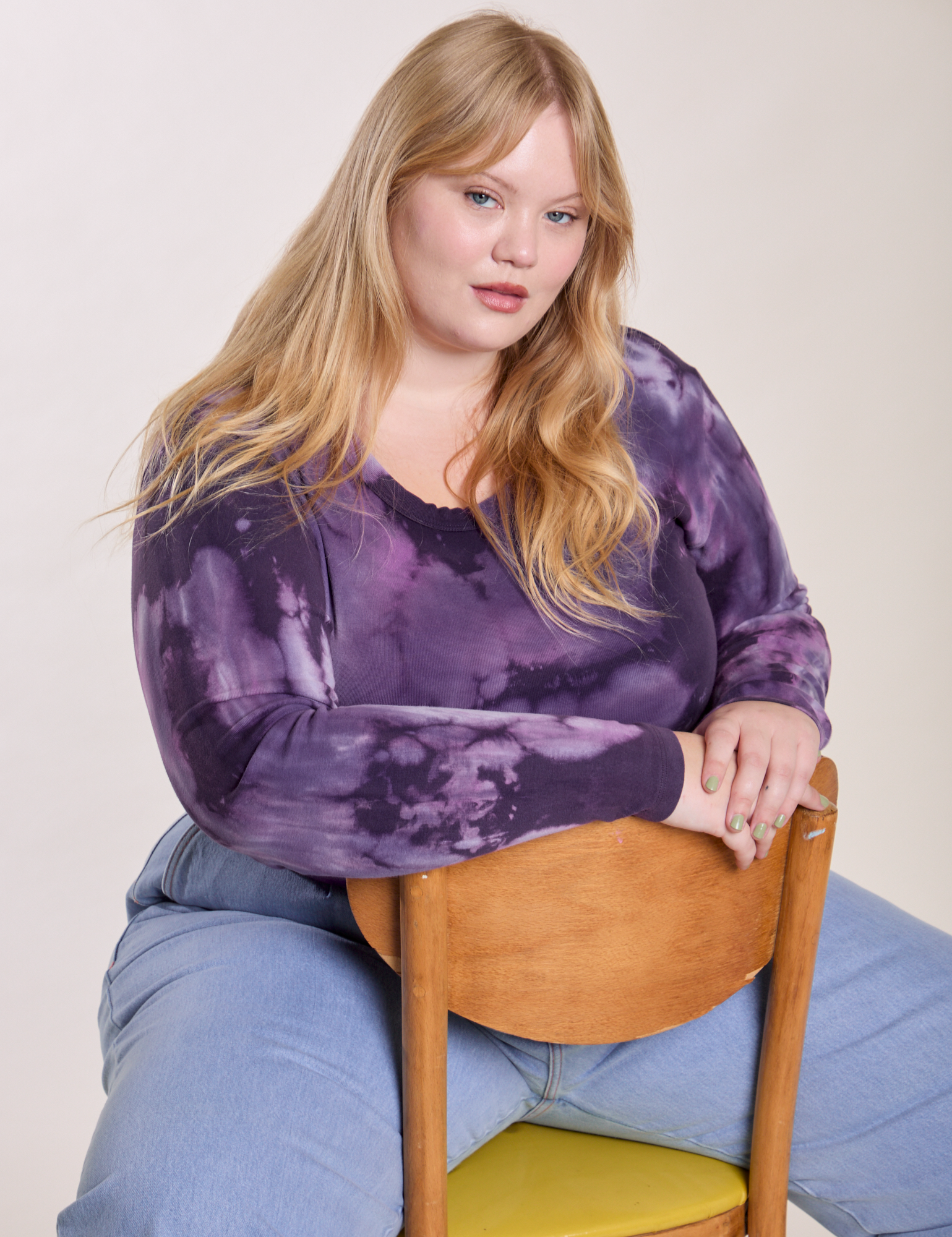 Long Sleeve Baby Tee in Dark Lavender on Juliet