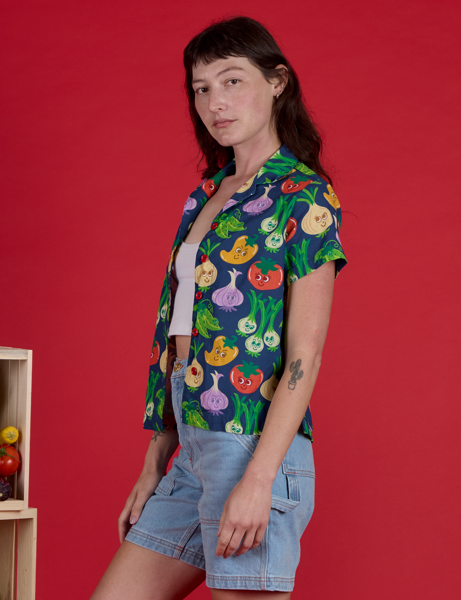 Veggie Village Pantry Button-Up