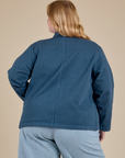 Denim Work Jacket in French Blue back view on Juliet