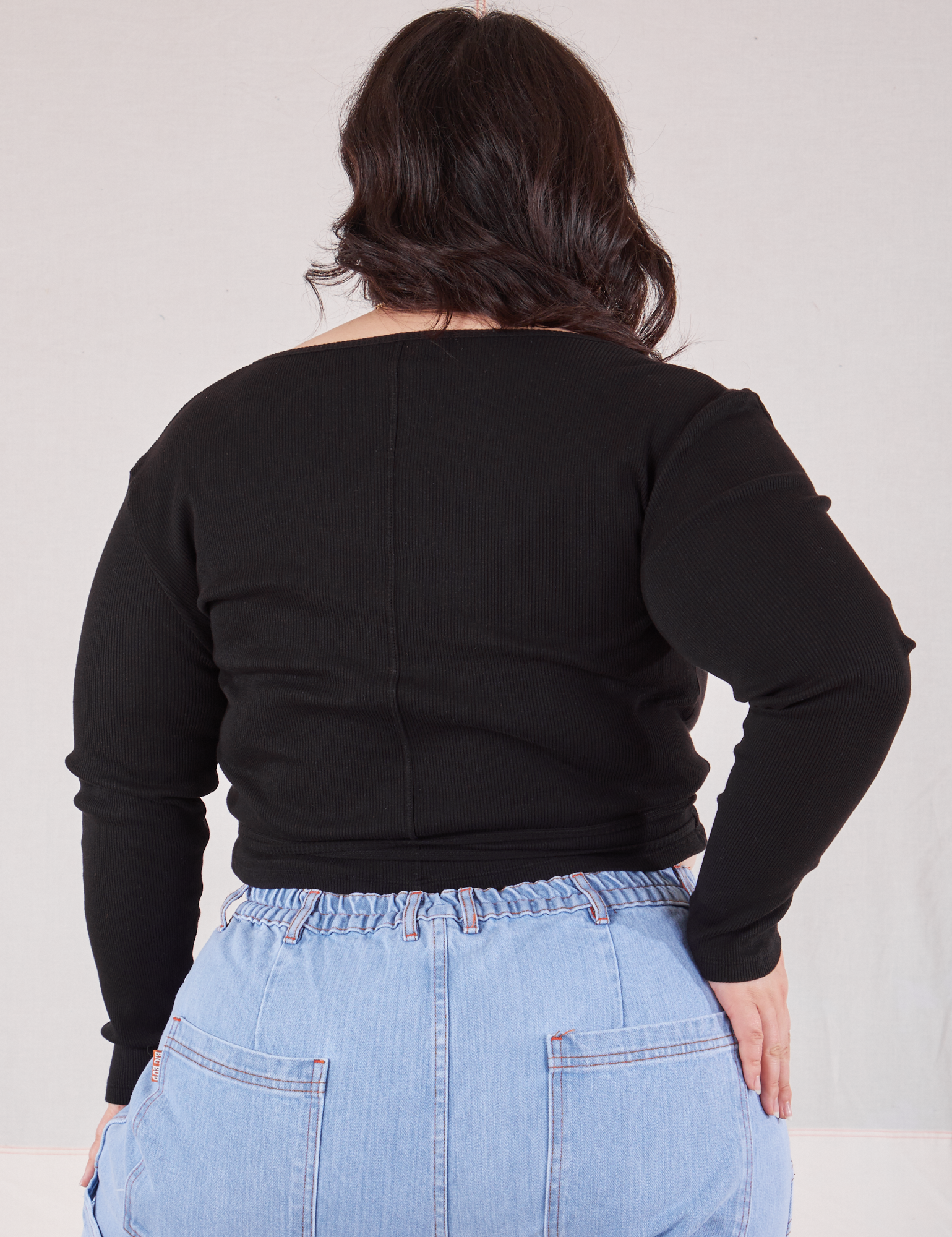 Spiral Goth Wrap Top – Oversized Loose-Fit Black Shirt For Women - View #8