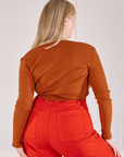 Wrap Top in Burnt Terracotta back view on Lish