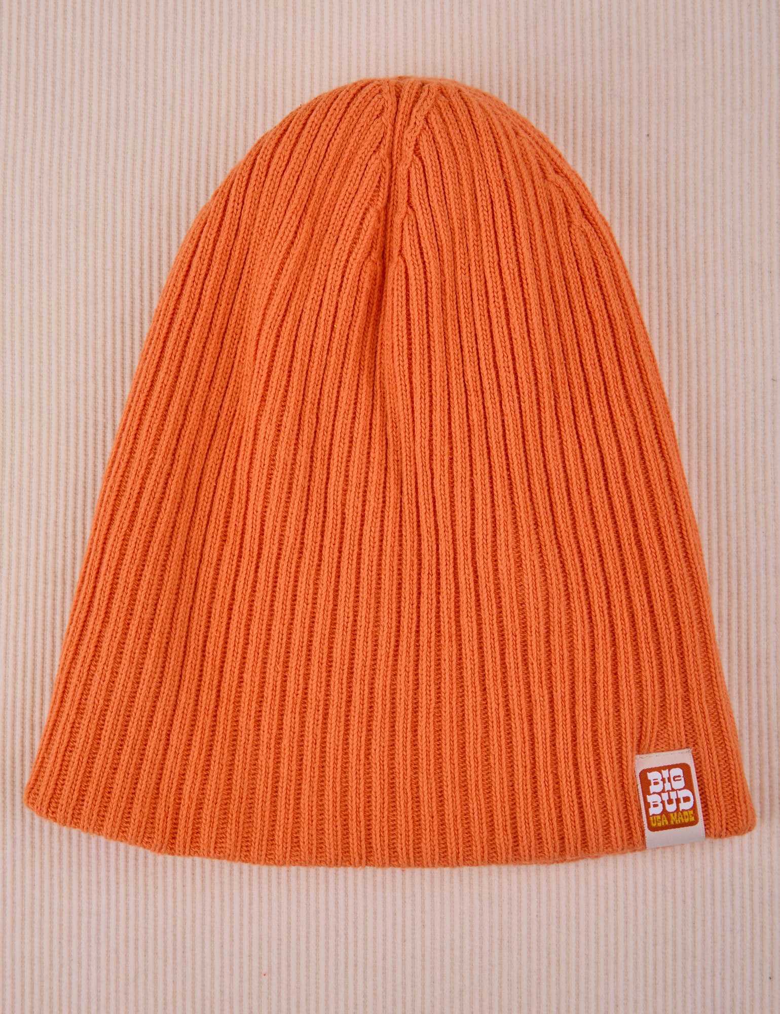 Ribbed Beanie in Construction Orange